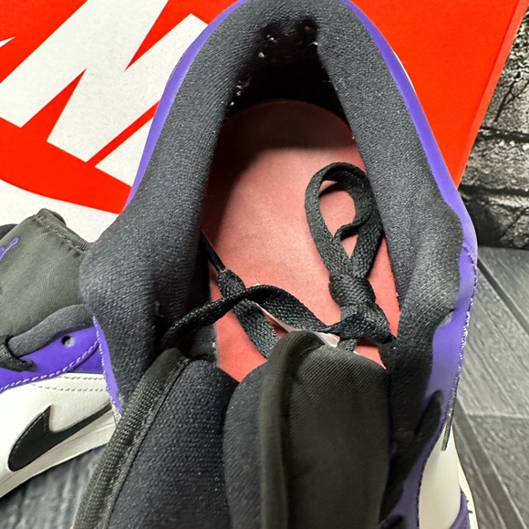 Jordan 1 Low Black Court Purple White US Men Size 8 - Picture 11 of 15